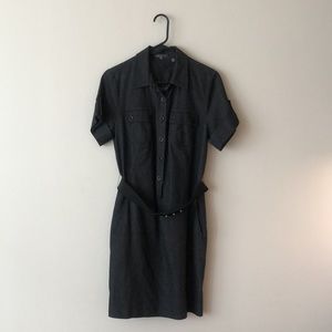 Vince. Grey/Black button up dress